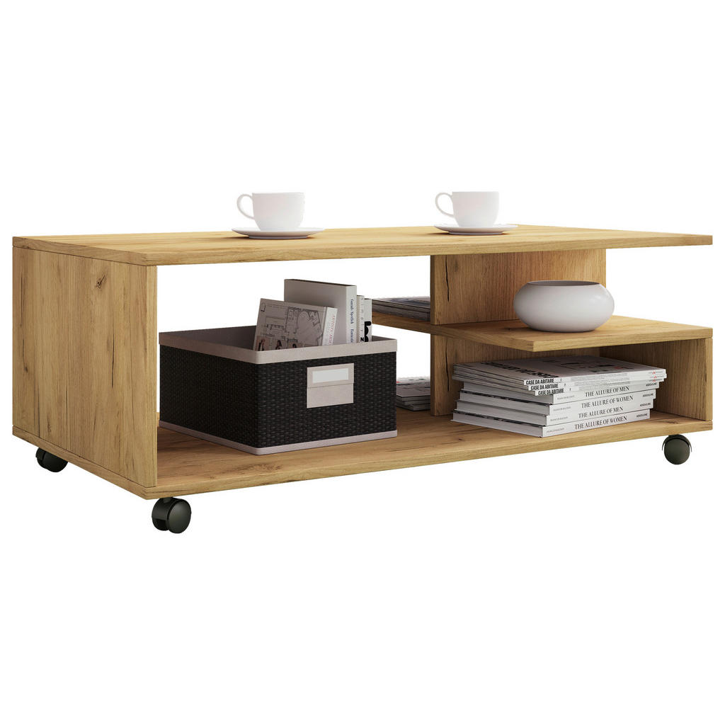 Thumbnail - Mid.you Couchtisch Stango, Honigeiche, Holzwerkstoff, rechteckig, 50x40x100 cm, Stauraum, Wohnzimmer, Wohnzimmertische, ...