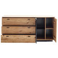 SIDEBOARD Anthrazit, Eichefarben  179/86/44 cm  - Eichefarben/Anthrazit, Natur, Glas/Holz (179/86/44cm) - Linea Natura