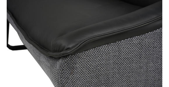 ECKBANK 178/237 cm Struktur Echtleder Schwarz   - Schwarz, Design, Leder/Textil (178/237cm) - Novel