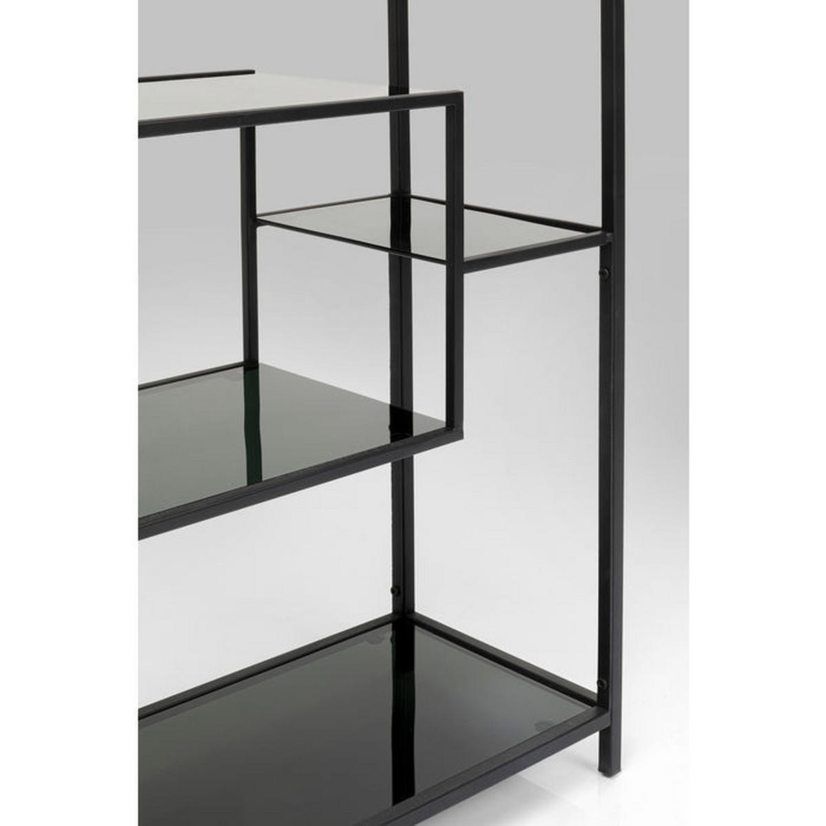 REGAL Anthrazit, Schwarz  - Anthrazit/Schwarz, Design, Glas/Metall (60/100/30cm) - Kare-Design