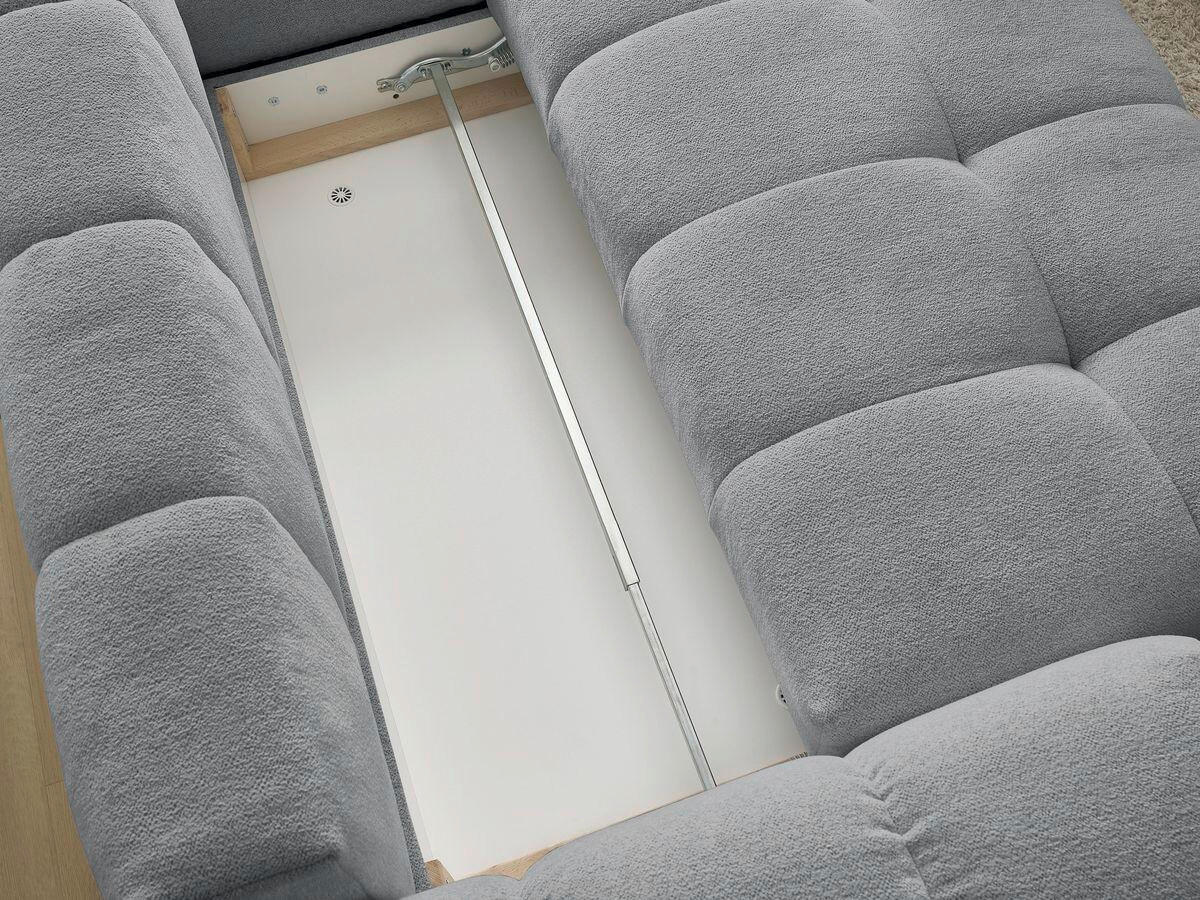 ECKSCHLAFSOFA EVEREST  mit Rücken echt, Armteil links, Armteil rechts Flachgewebe Dunkelgrau  - Dunkelgrau/Schwarz, MODERN, Kunststoff/Textil (320/212cm)