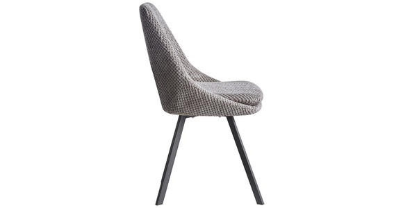 STUHL Struktur Grau - Schwarz/Grau, Design, Textil/Metall (48/85/56cm) - Carryhome