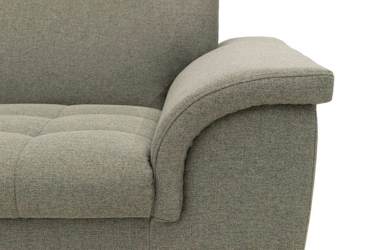 2-SITZER-SOFA Webstoff Graubraun  - Chromfarben/Graubraun, KONVENTIONELL, Textil/Metall (210/81/97cm) - MID.YOU