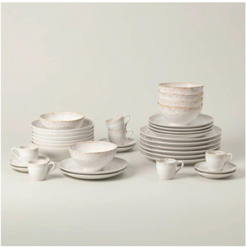 KOMBISERVICE Taormina 30-teilig  - Weiß Hochglanz/Perlmutt, Basics, Keramik - Costa Nova