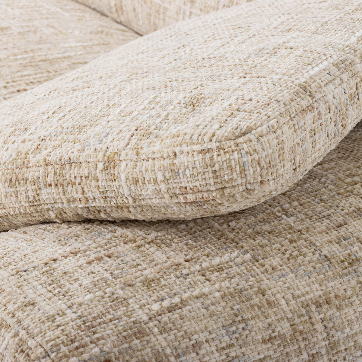 ECKSOFA  Webstoff Beige  - Chromfarben/Beige, Design, Textil/Metall (250/273cm) - Livetastic
