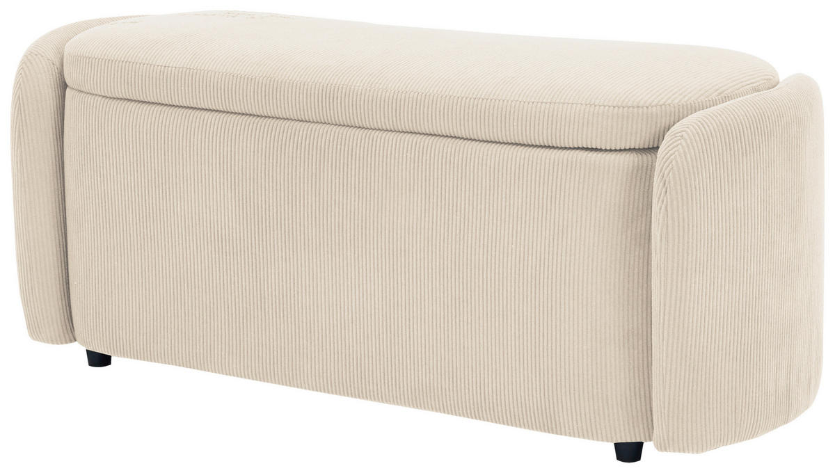 HOCKERBANK in Textil Beige  - Beige/Schwarz, Design, Kunststoff/Textil (114/47/42cm) - P & B