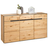 KOMODA, antracit, barve hrasta  - barve hrasta/antracit, Konvencionalno, kovina/leseni material (152/84/38cm) - Linea Natura