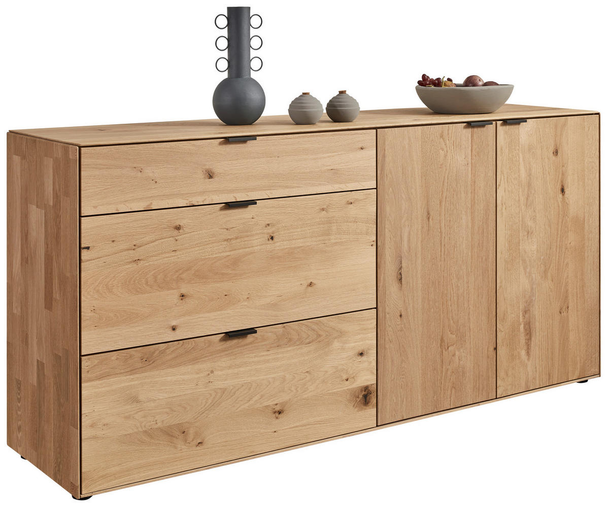 SIDEBOARD Wildeiche  181,9/87,9/45,2 cm  - Wildeiche/Schwarz, Natur, Holz/Metall (181,9/87,9/45,2cm) - Valnatura