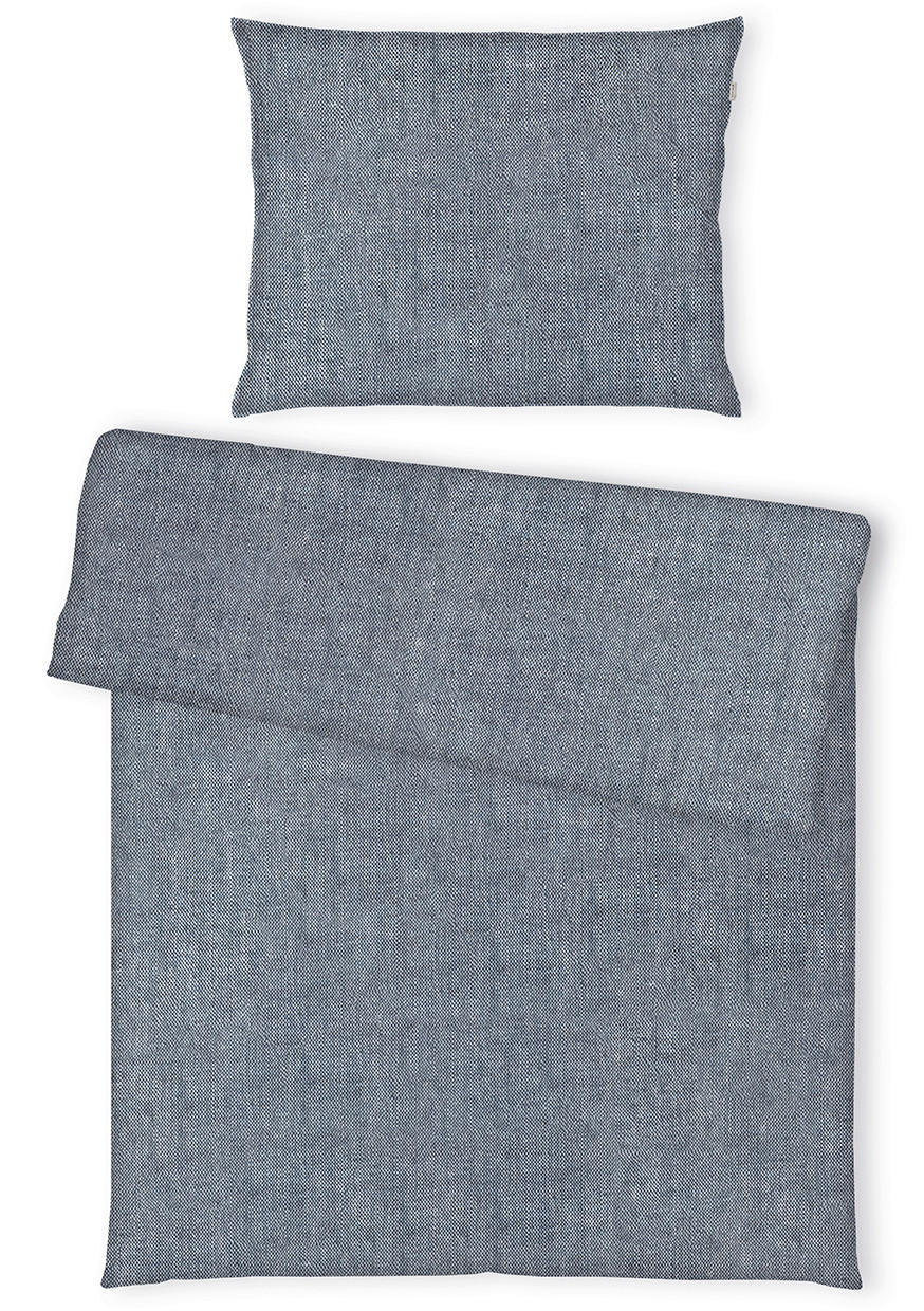BETTWÄSCHE Tom Tailor Melange Bettwäsche mit Stehsaum Renforcé 140/200 cm  - Blau, Basics, Textil (140/200cm) - Herding