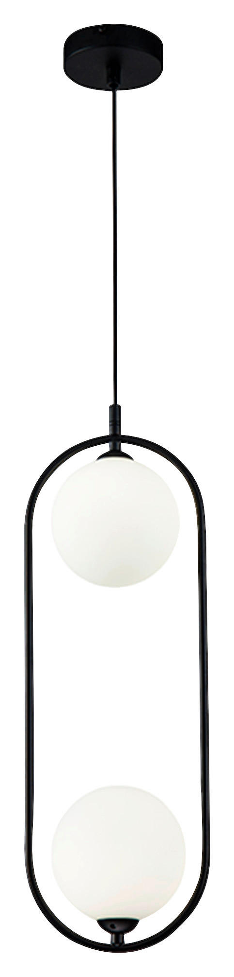 PENDELLEUCHTE 17/48/12 cm  - Schwarz/Weiß, Trend, Glas/Metall (17/48/12cm) - MAYTONI
