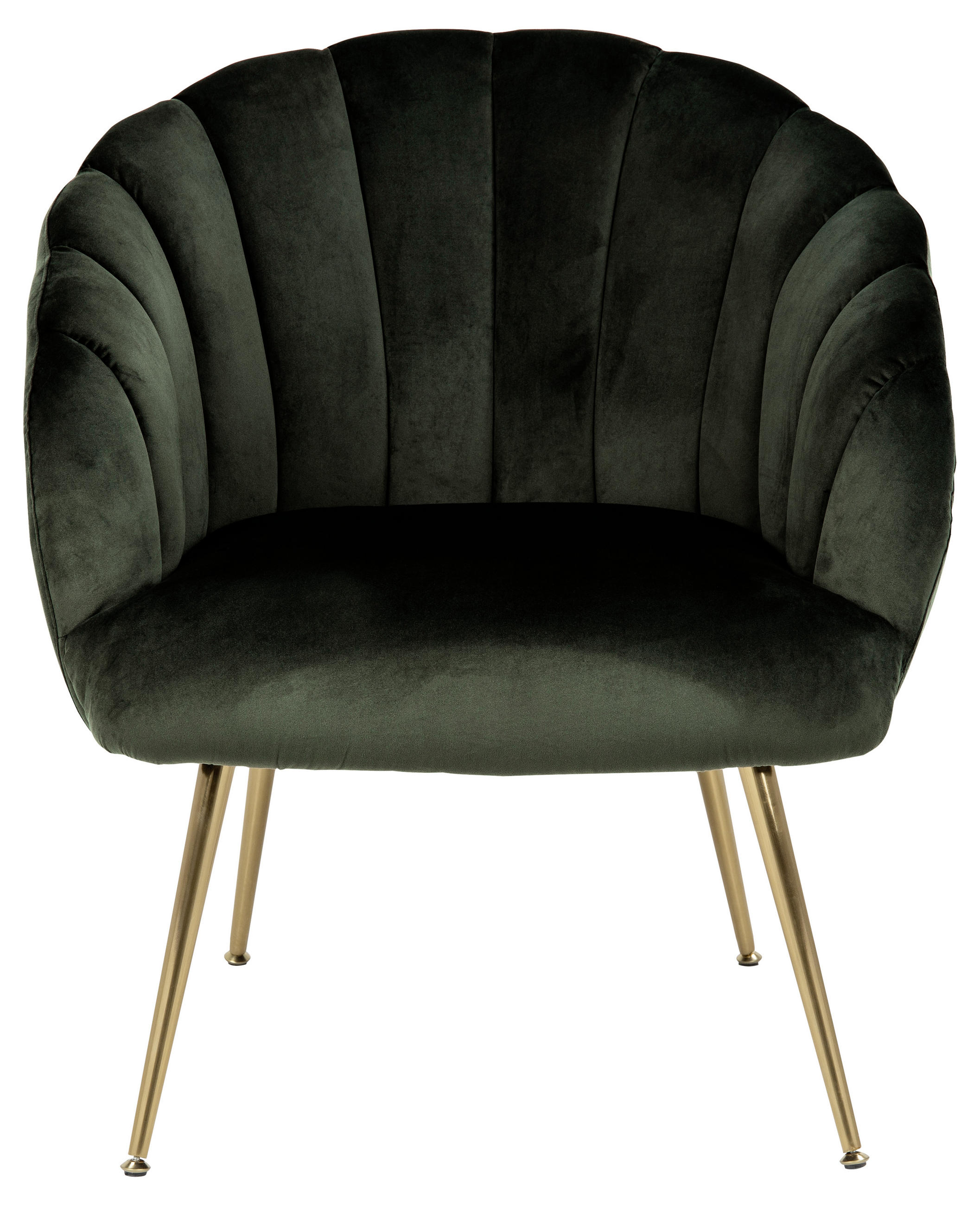 SESSEL Samt Dunkelgrün    - Dunkelgrün/Messingfarben, Design, Textil/Metall (76/81/76cm) - Ambia Home