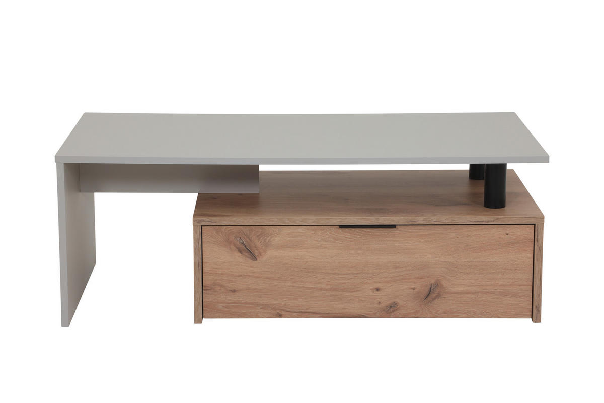 COUCHTISCH 110/55/40 cm rechteckig Eichefarben, Hellgrau  - Eichefarben/Hellgrau, Basics, Holzwerkstoff/Kunststoff (110/55/40cm) - Boxxx