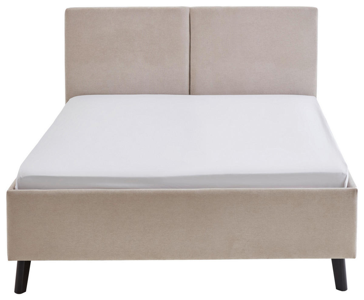 POLSTERBETT 140/200 cm  in Beige  - Beige/Schwarz, Basics, Holz/Textil (140/200cm) - Boxxx