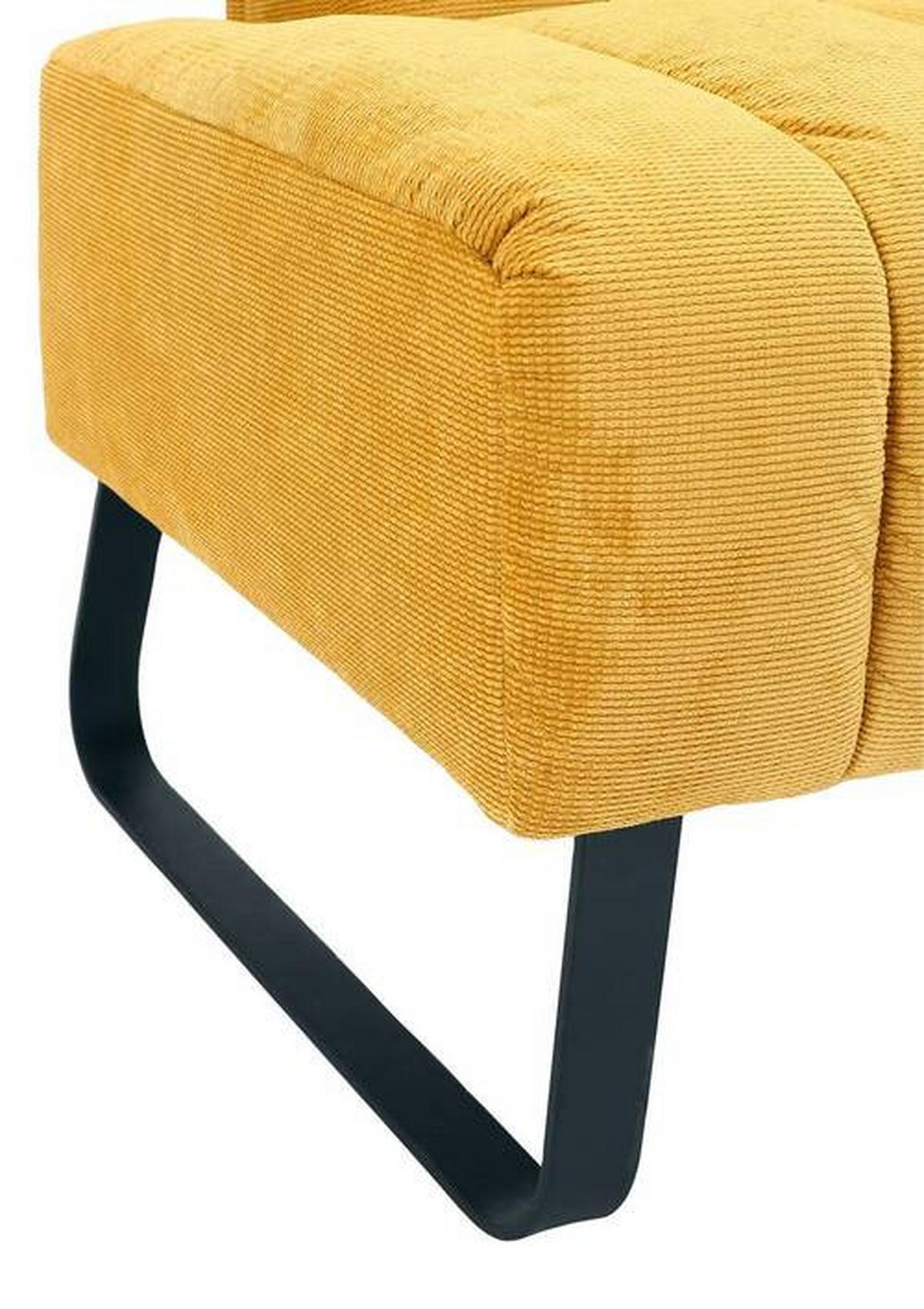 SITZBANK 175/87/77 cm  in Gelb  - Gelb/Schwarz, Design, Textil/Metall (175/87/77cm) - Novel