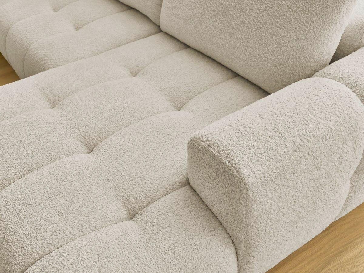 WOHNLANDSCHAFT  FUJI  Beige Bouclé  - Beige/Schwarz, MODERN, Kunststoff/Textil (204/377/160cm)
