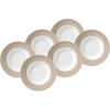 SUPPENTELLERSET VARIO 6-teilig  - Taupe/Weiß, Basics, Keramik (21,5cm) - Van Well