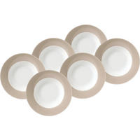 SUPPENTELLERSET VARIO 6-teilig  - Taupe/Weiß, Basics, Keramik (21,5cm) - Van Well