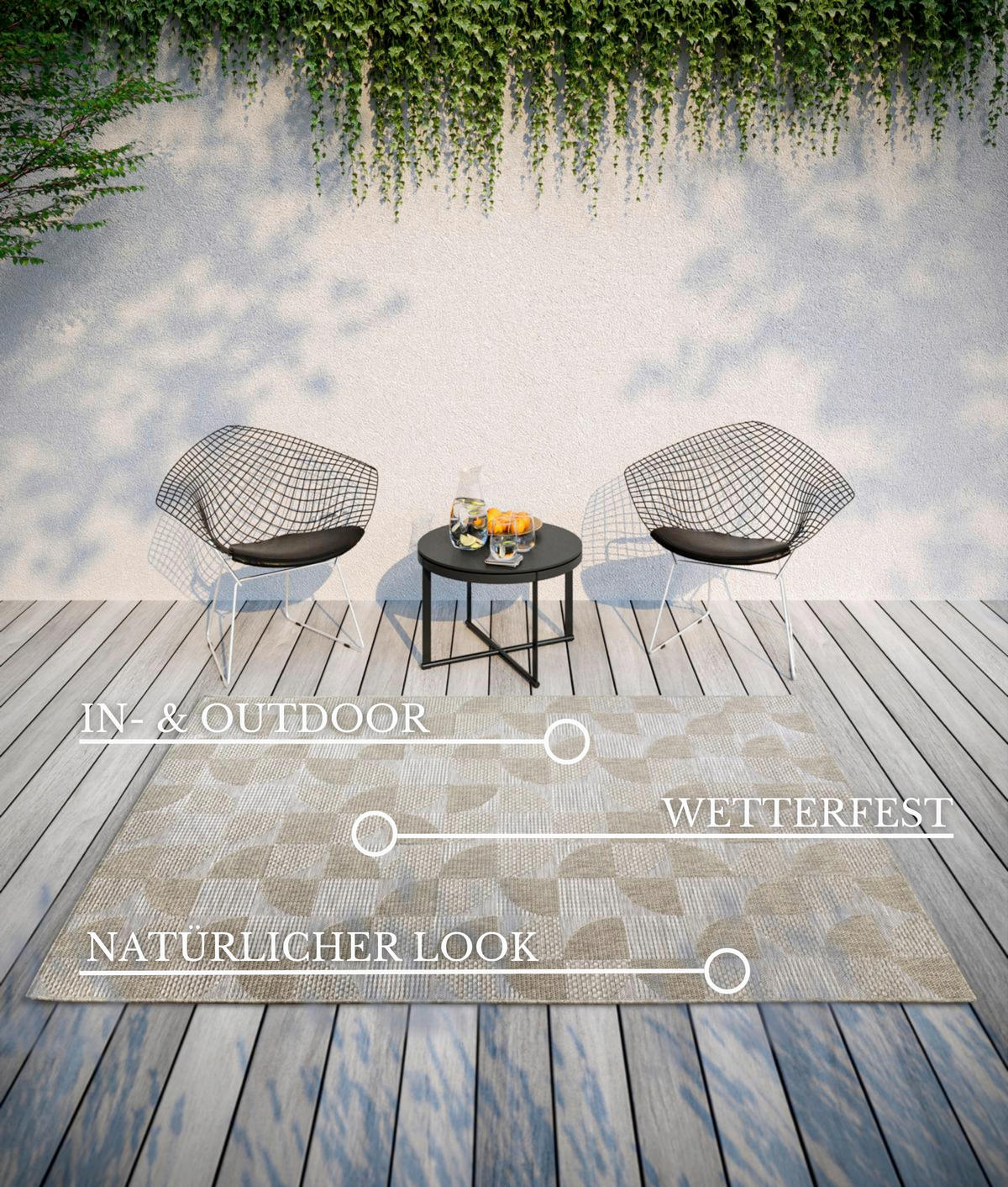 OUTDOORTEPPICH 155/230 cm Kollektion 1836 Hellbraun  - Hellbraun, Design, Kunststoff (155/230cm) - Villeroy & Boch