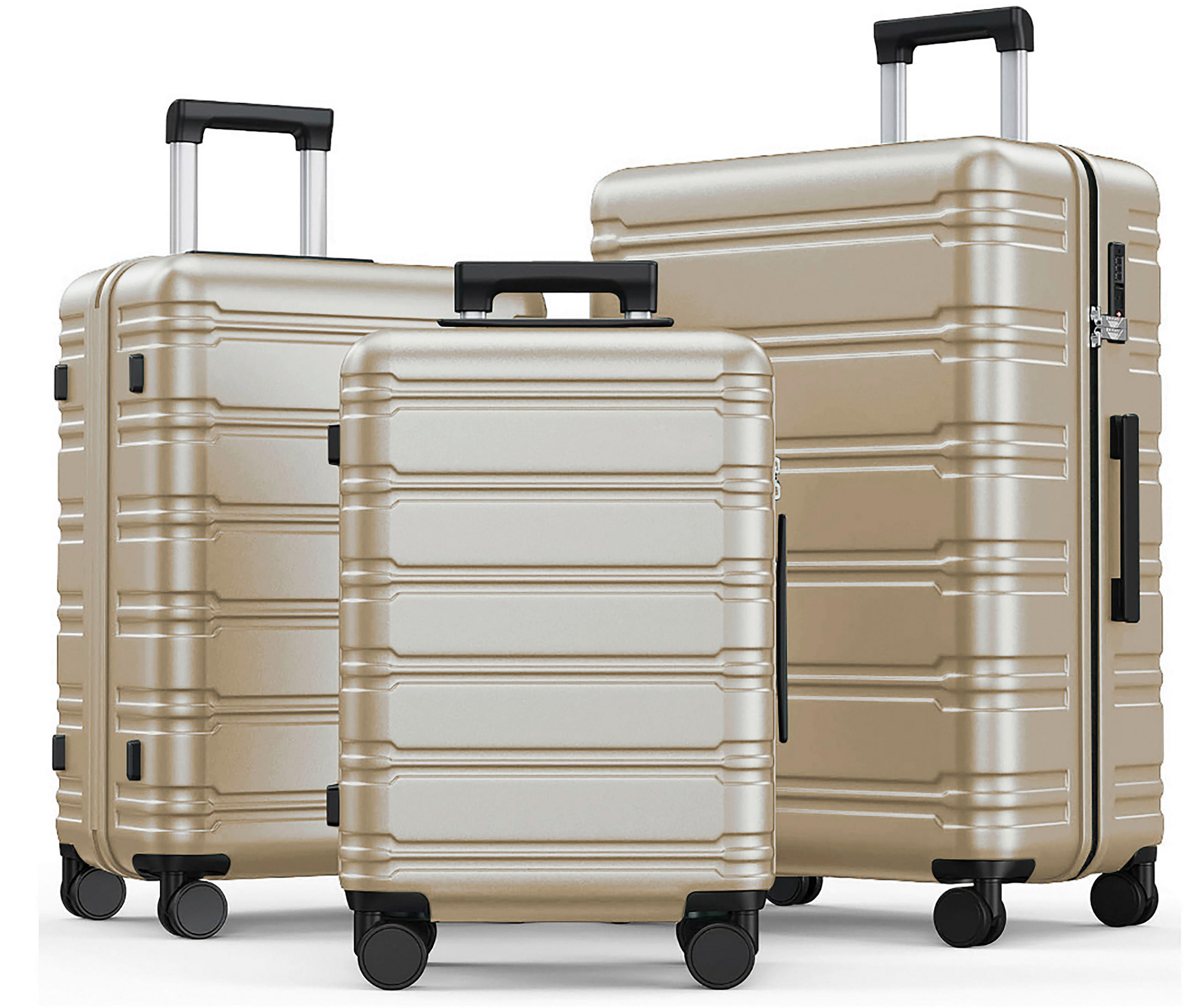 REISEKOFFERSET Champagner 3-teilig  - Champagner, Basics, Kunststoff/Textil - Novel