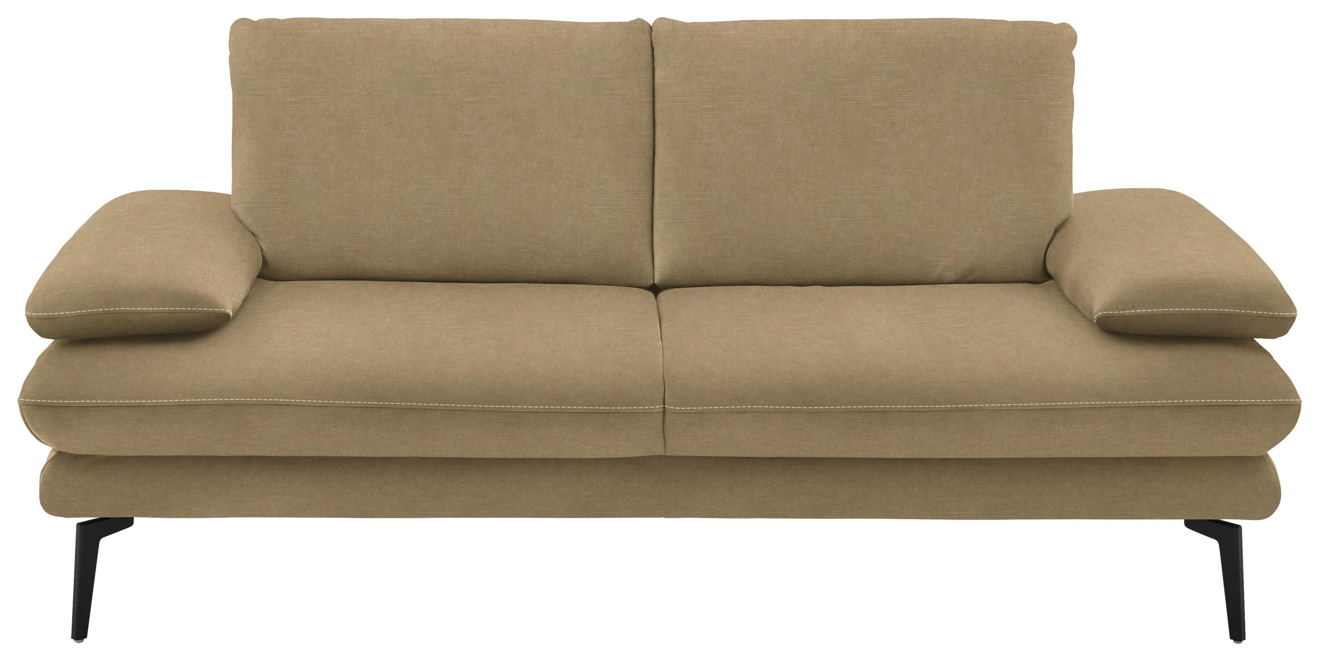 2,5-SITZER in Velours Cappuccino  - Beige/Schwarz, Design, Textil/Metall (196/89/104cm) - Dieter Knoll
