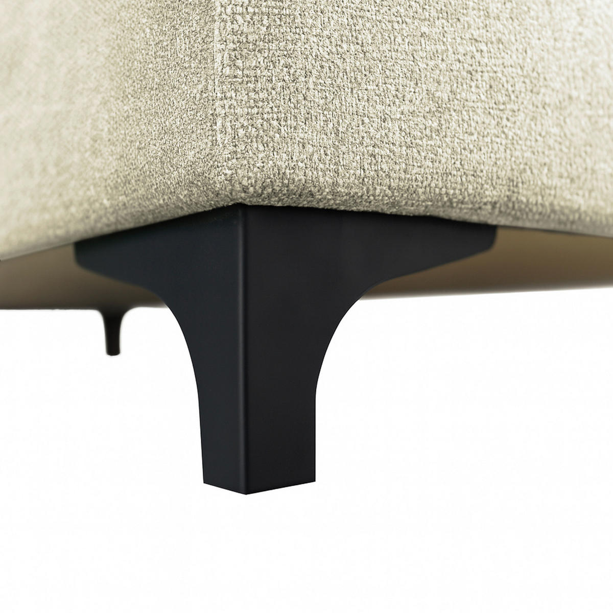 ECKSOFA SOLEI Beige Chenille Zierkissen, Bettkasten, Kopfstütze  - Beige/Schwarz, Design, Kunststoff/Textil (265/203cm) - MID.YOU