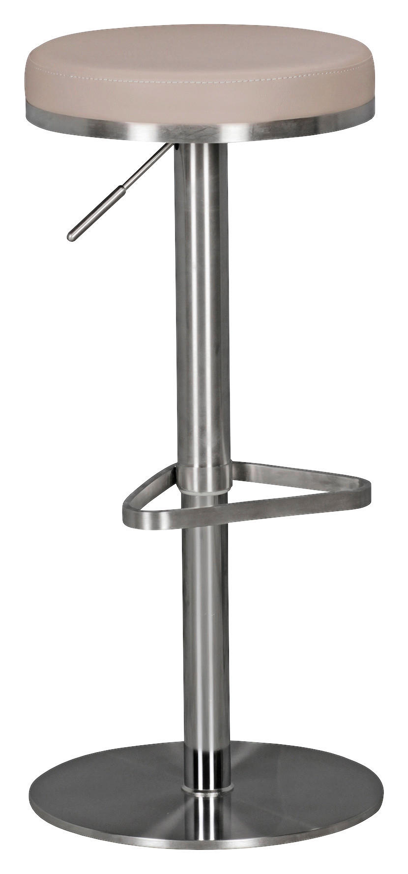 BARHOCKER Taupe Sitzfläche 360° drehbar  - Taupe/Silberfarben, MODERN, Textil/Metall (38/57/38cm) - MID.YOU