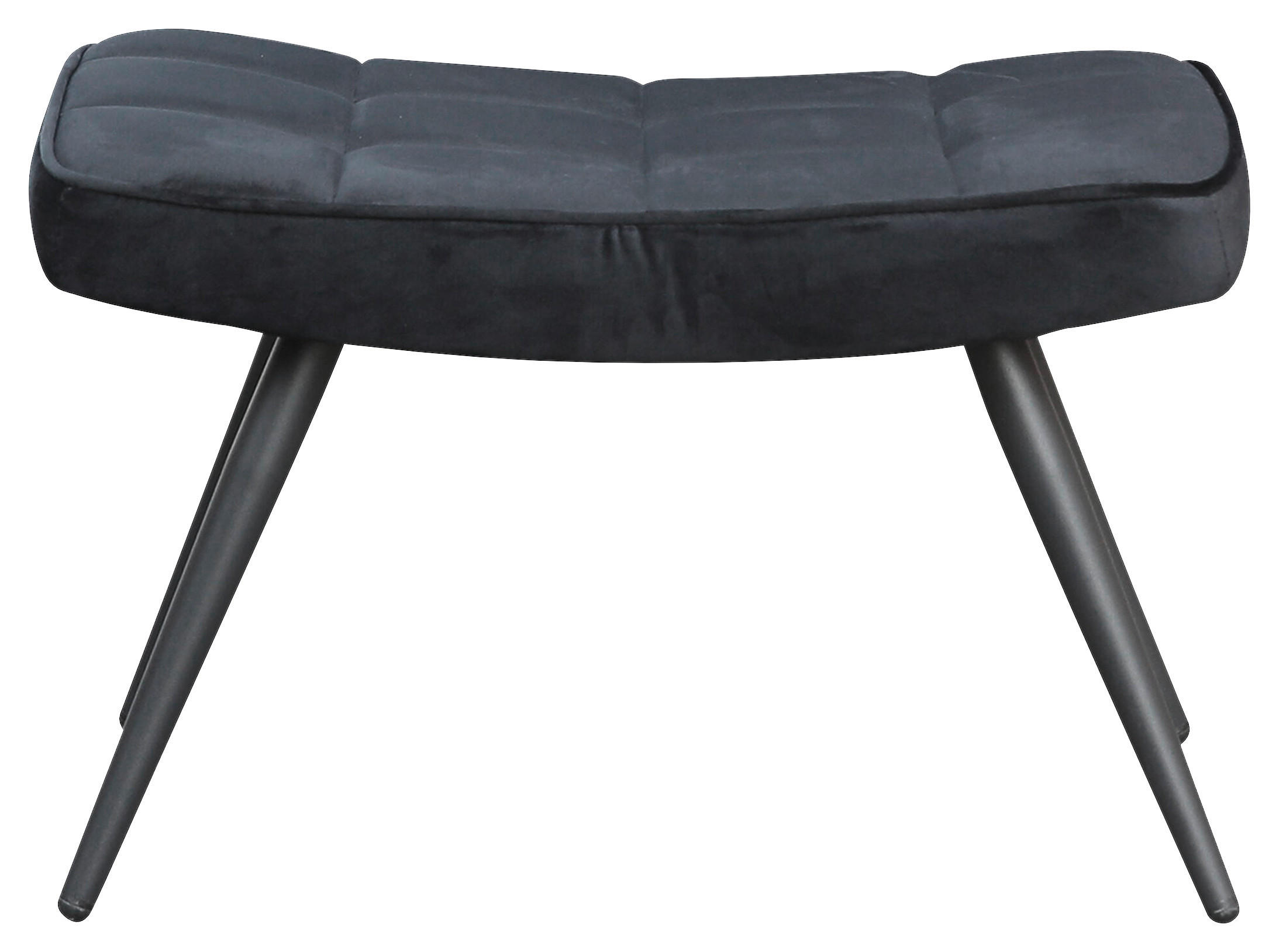 HOCKER Samt Schwarz  - Schwarz, MODERN, Textil/Metall (60/39/41cm) - MID.YOU
