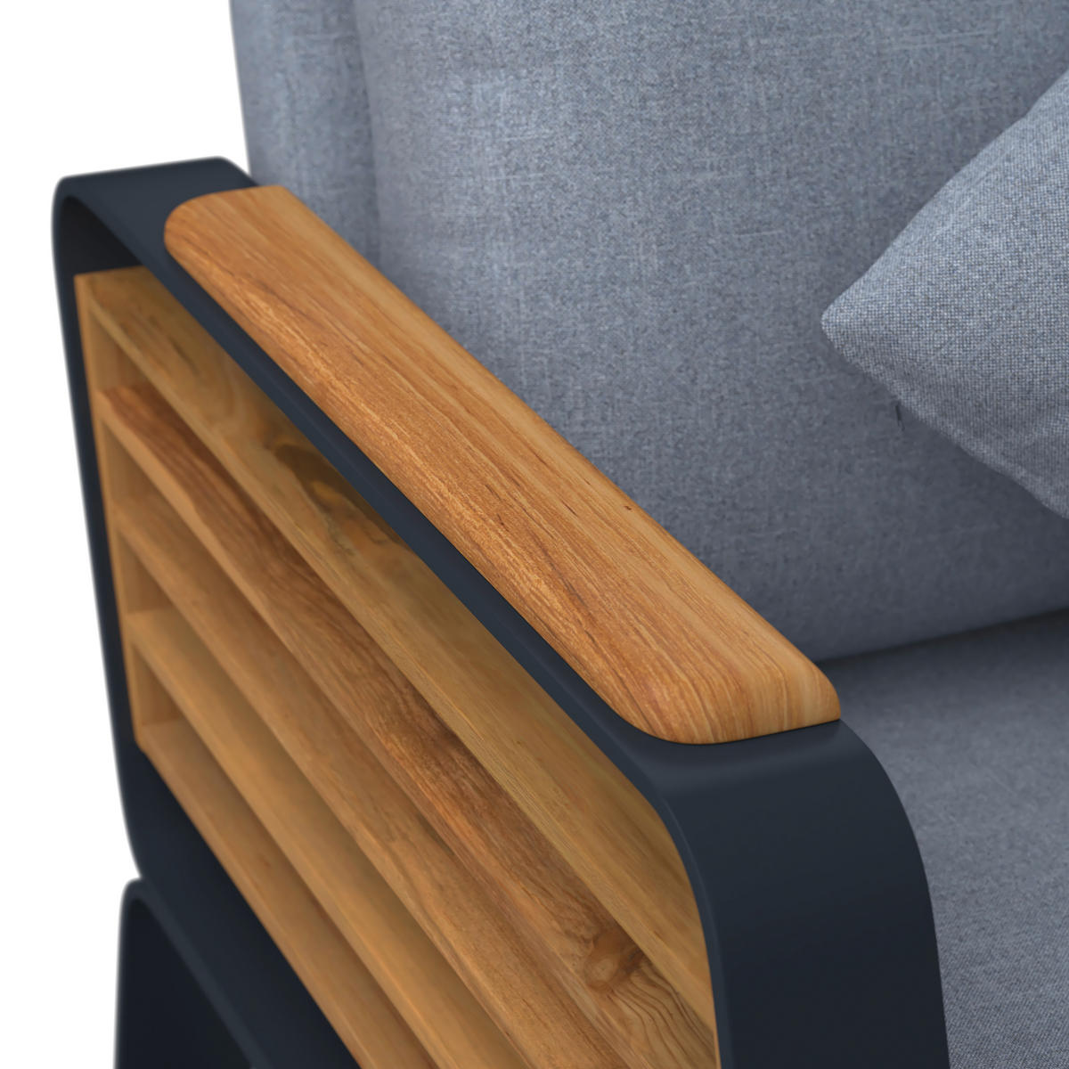 LOUNGEGARNITUR Teakholz Aluminium  - Dunkelgrau, MODERN, Holz/Metall - Ambia Garden