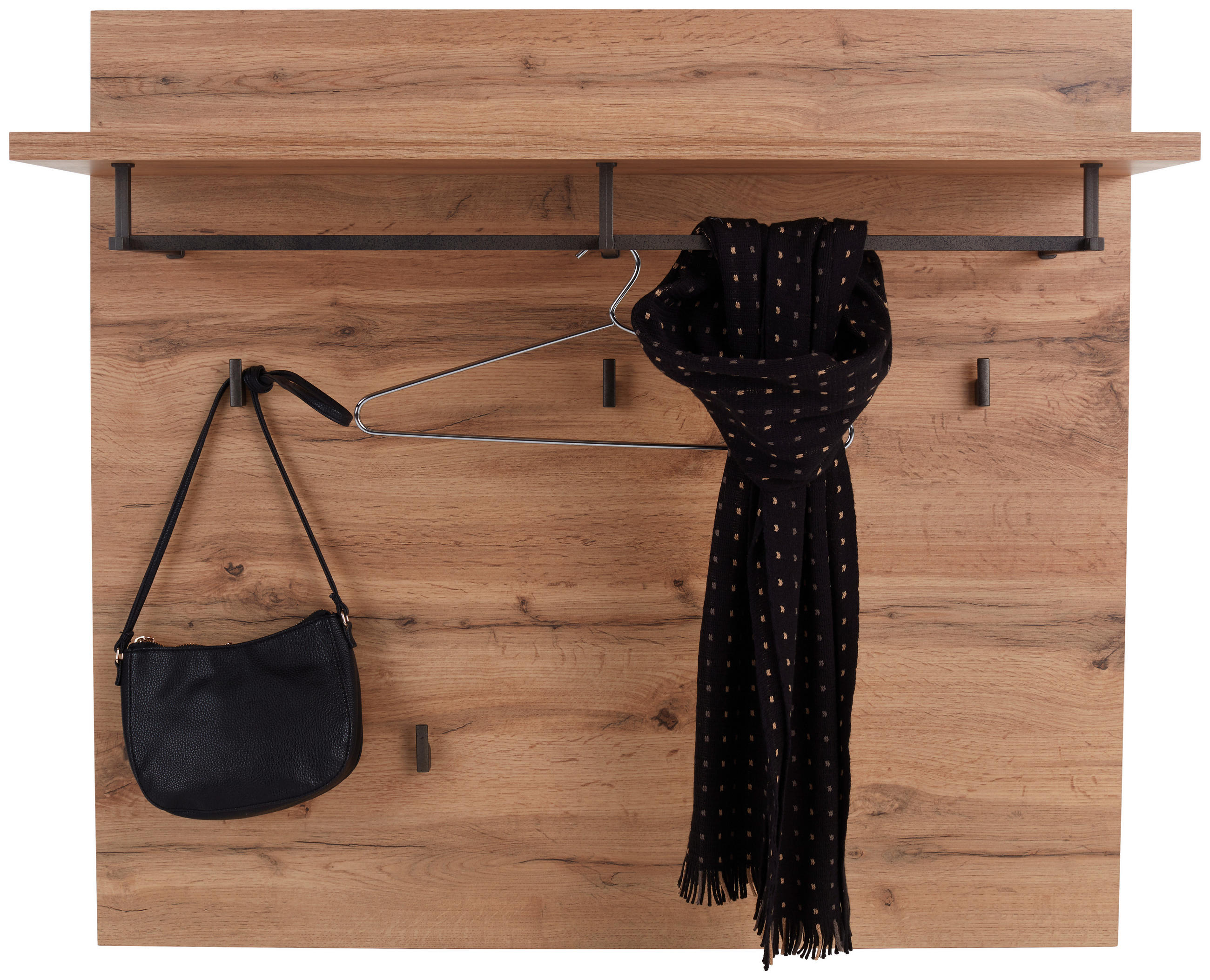 Thumbnail - Mid.you Garderobenpaneel, Eiche, Holzwerkstoff, 90x84x28 cm, Aufhängemöglichkeit, Hutablage, Garderobe, Garderobenpaneel...