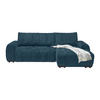 ECKSOFA Flachgewebe Petrol  - Schwarz Hochglanz/Petrol, Modern, Textil/Metall (273/93/166cm) - MID.YOU
