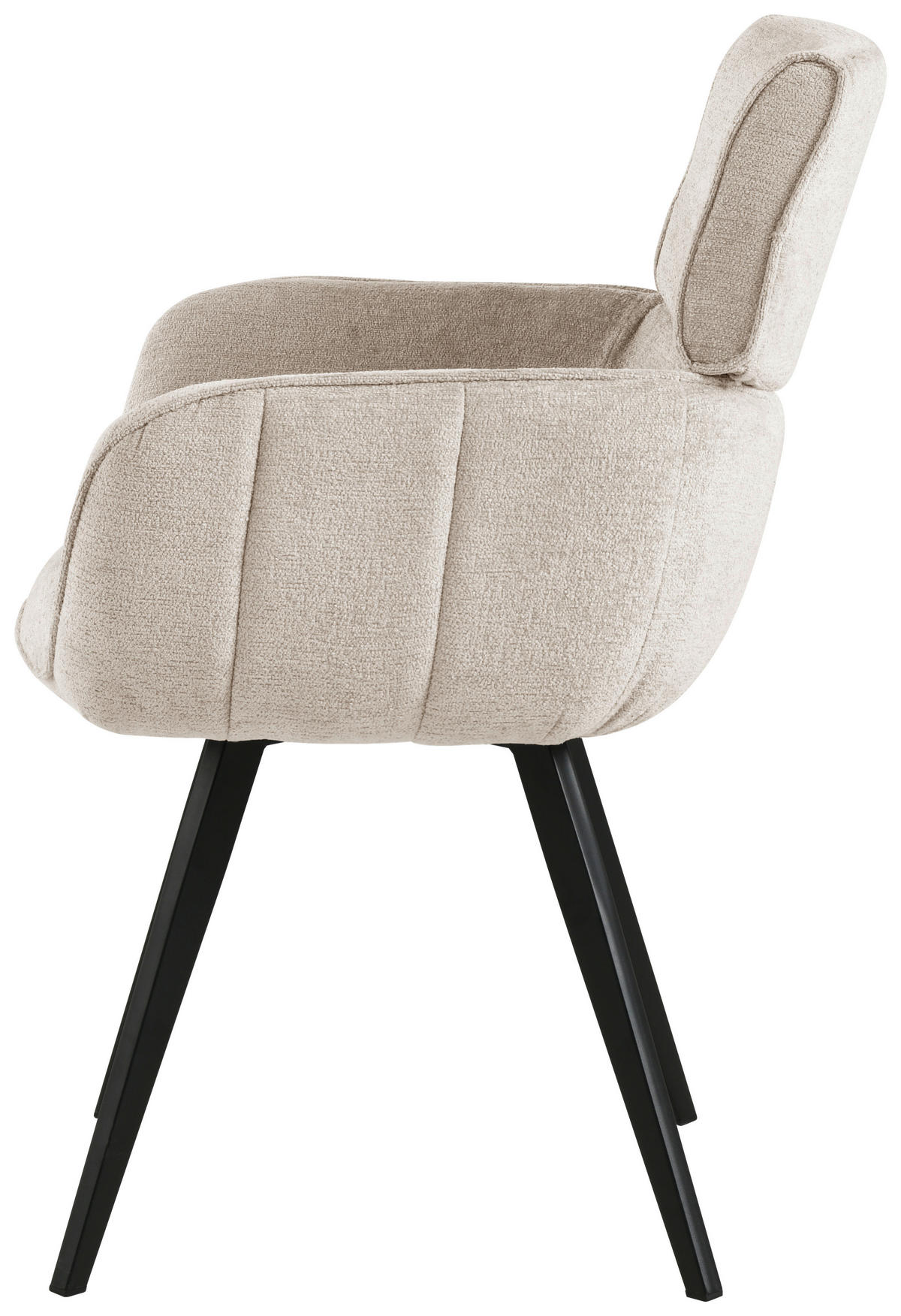 ARMLEHNSTUHL  in Eisen Chenille  - Hellgrau/Schwarz, Design, Textil/Metall (61/86/63cm) - home24