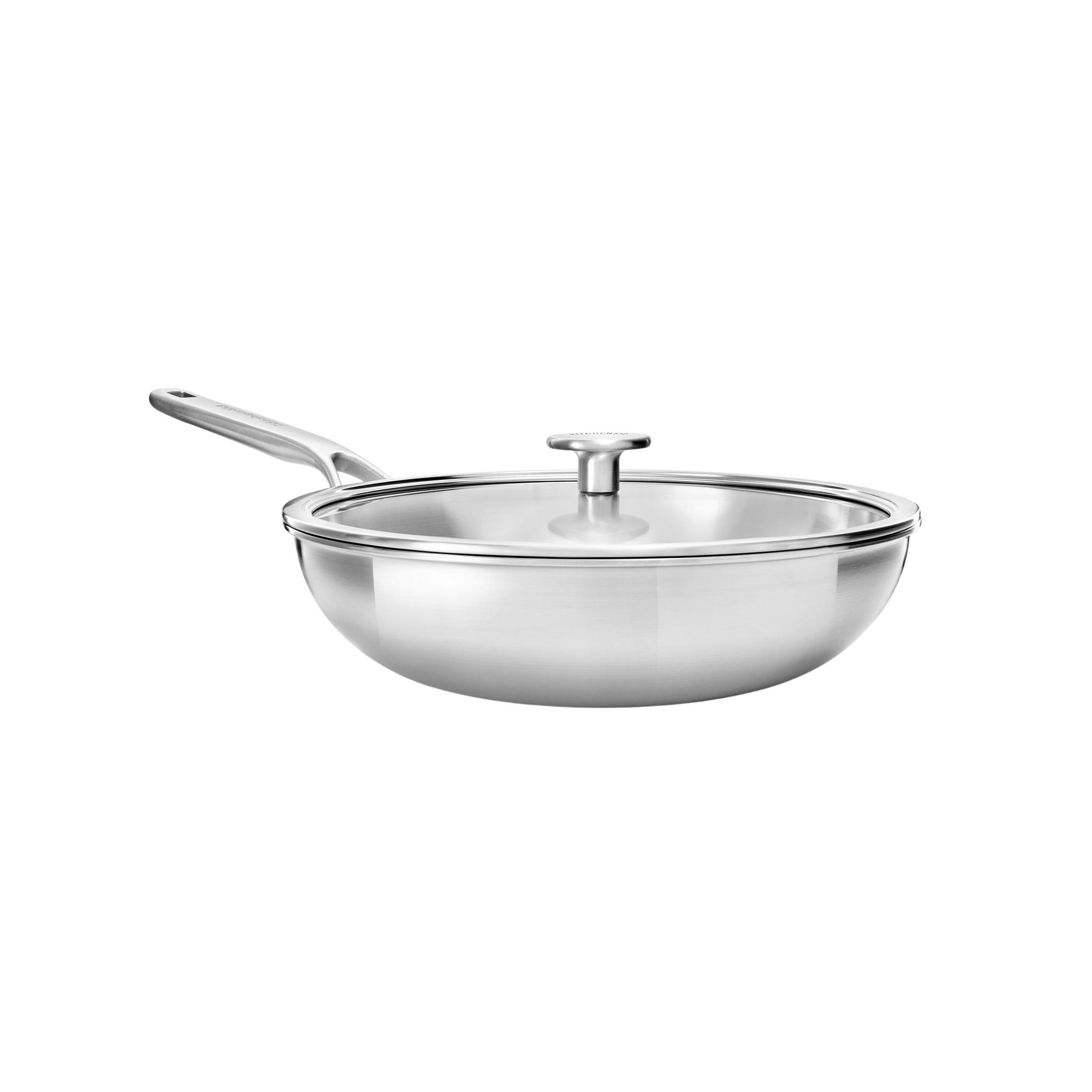 WOK Multi-Ply Stainless Steel 28 cm  - Edelstahlfarben, Basics, Glas/Metall (28cm) - Kitchenaid