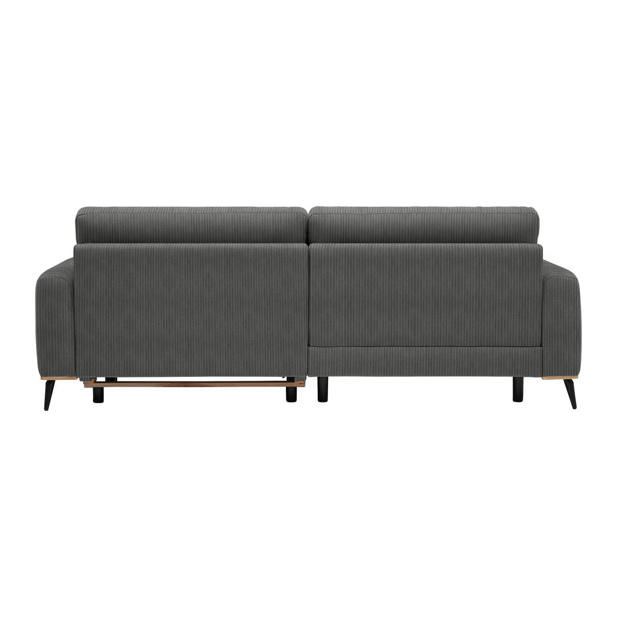 ECKSOFA Chenille, Cord Graphitfarben  - Schwarz/Graphitfarben, Konventionell, Holz/Textil (167/87/234cm) - MID.YOU