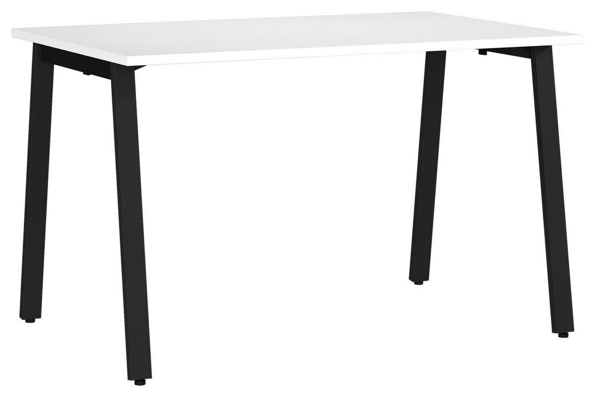 SCHREIBTISCH 120/80/75 cm  in Schwarz, Weiß  - Schwarz/Weiß, MODERN, Holzwerkstoff/Metall (120/80/75cm) - Novel