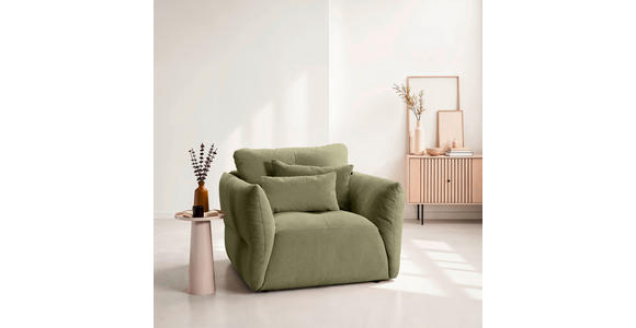 SESSEL in Webstoff Olivgrün  - Schwarz/Olivgrün, KONVENTIONELL, Textil/Metall (112/88/120cm) - Carryhome