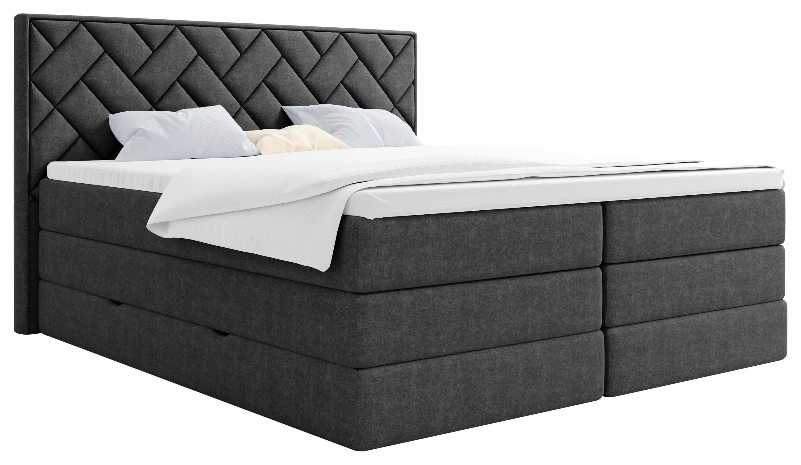 BOXSPRINGBETT 180/200 cm  in Anthrazit  - Anthrazit/Schwarz, MODERN, Holzwerkstoff/Kunststoff (180/200cm) - MID.YOU