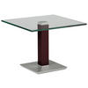 BEISTELLTISCH 60/60/46-65 cm Rot, Schwarz, Edelstahlfarben quadratisch  - Edelstahlfarben/Rot, Design, Glas/Kunststoff (60/60/46-65cm)