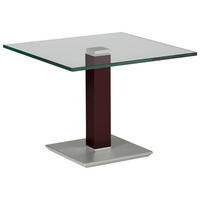 BEISTELLTISCH 60/60/46-65 cm Rot, Schwarz, Edelstahlfarben quadratisch  - Edelstahlfarben/Rot, Design, Glas/Kunststoff (60/60/46-65cm)