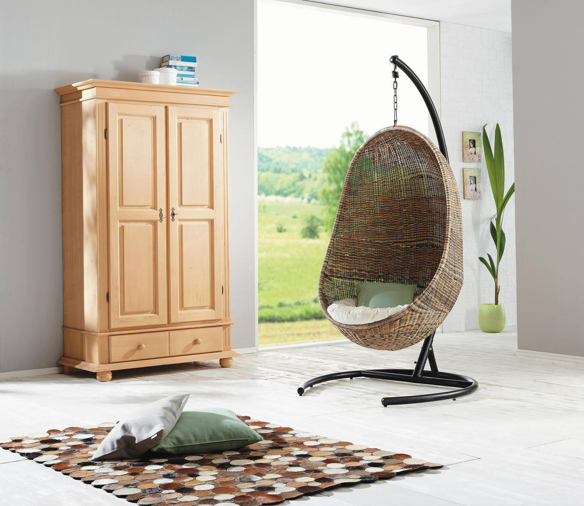 GARDEROBENSCHRANK  in 110/192/58 cm  - Fichtefarben/Schwarz, LIFESTYLE, Holz/Metall (110/192/58cm) - Landscape