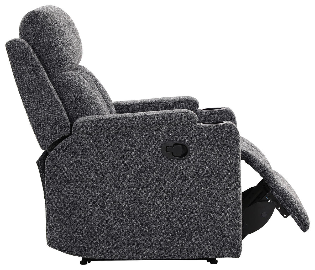 FERNSEHSESSEL Webstoff Grau  - Schwarz/Grau, MODERN, Kunststoff/Textil (81/99/95cm) - MID.YOU