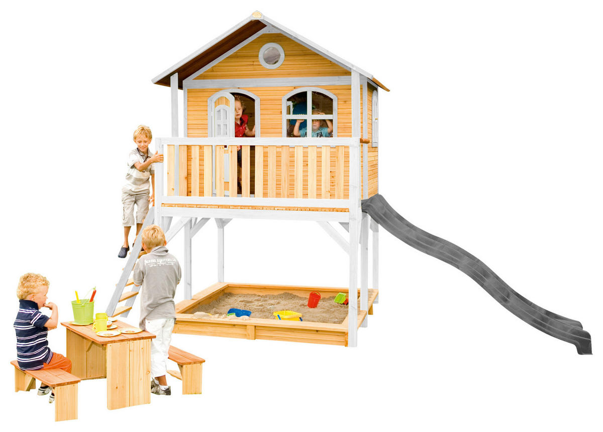 SPIELHAUS 432/293/212 cm  - Weiss/Braun, Konventionell, Holz (432/293/212cm)