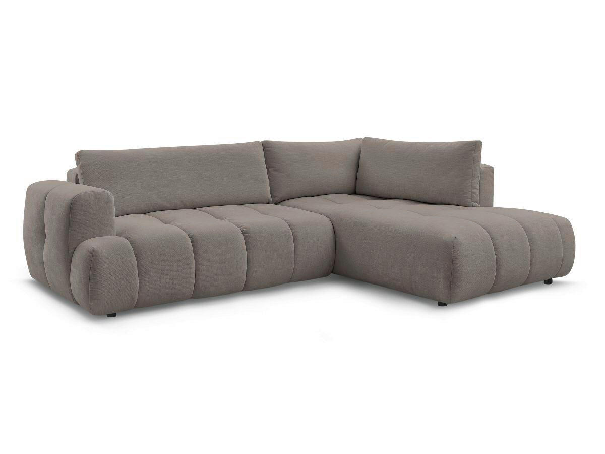 ECKSCHLAFSOFA FUJI Leinenoptik Taupe  inkl.  - Taupe/Schwarz, MODERN, Kunststoff/Textil (282/204cm)