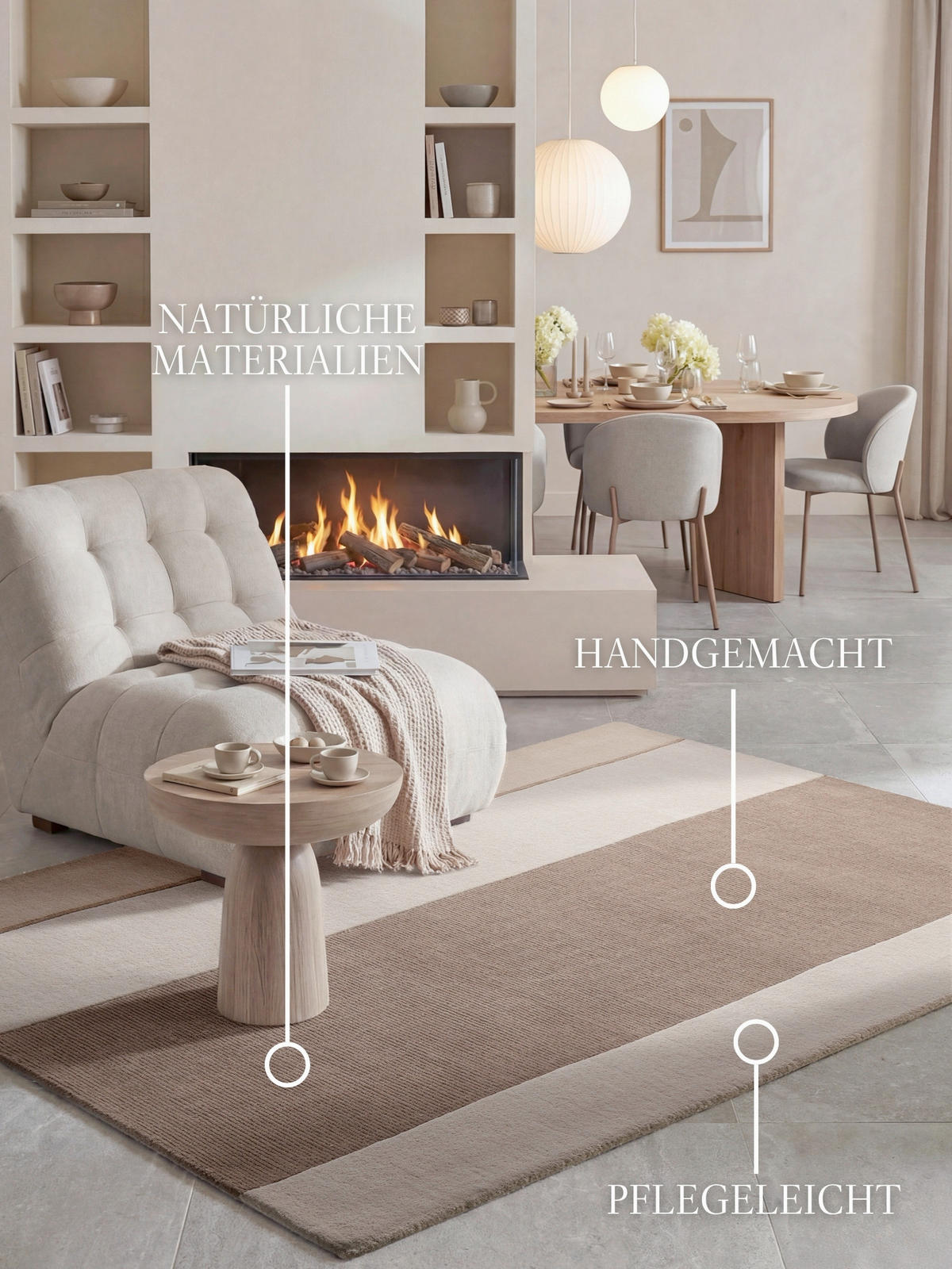 WOLLTEPPICH Wohnzimmer 160/230 cm Kollektion 1888 Karola Braun, Creme rechteckig  - Creme/Braun, Basics, Textil (160/230cm) - Villeroy & Boch