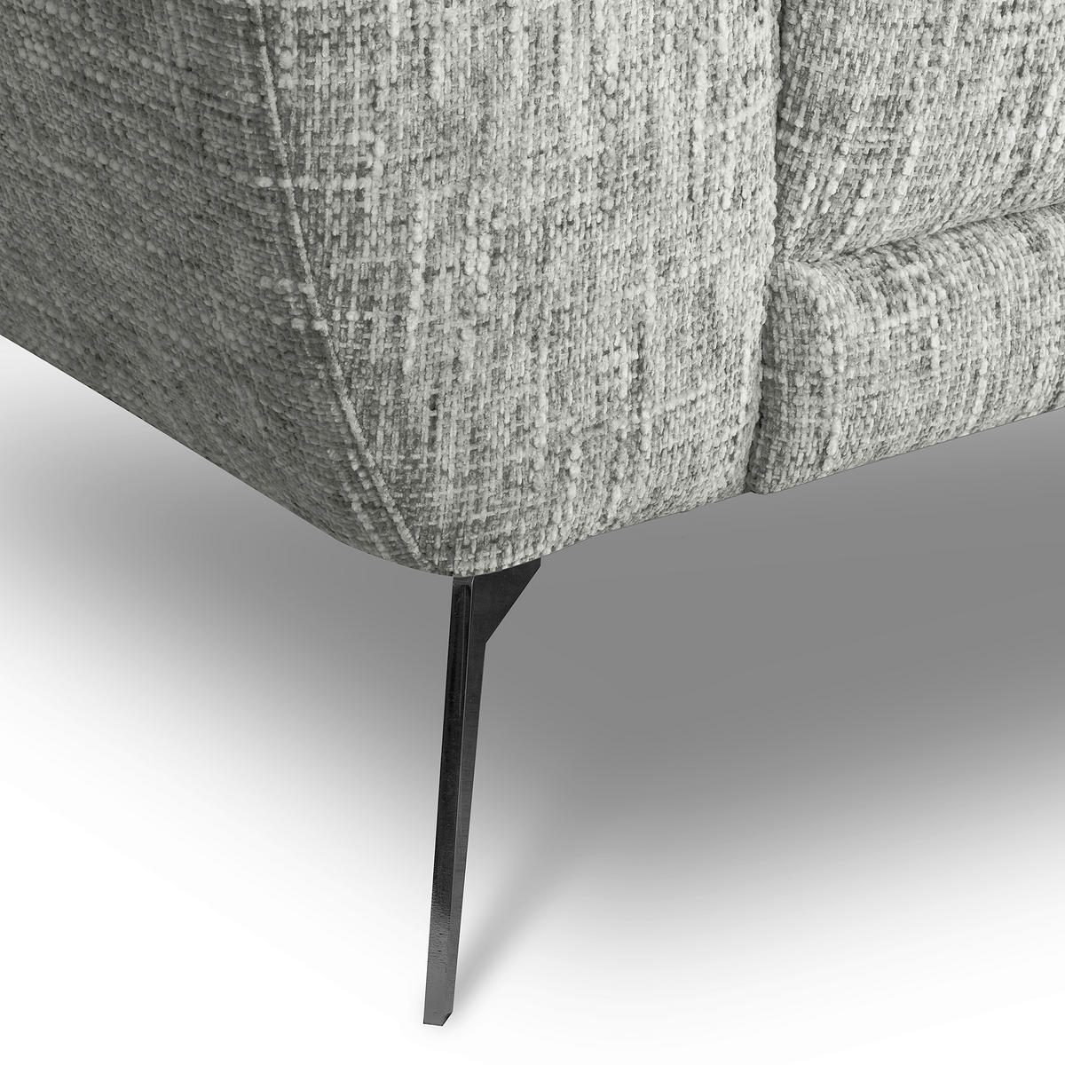 ECKSOFA SPRING Grau Webstoff Zierkissen  - Schwarz/Grau, Design, Textil/Metall (273/250cm) - Livetastic