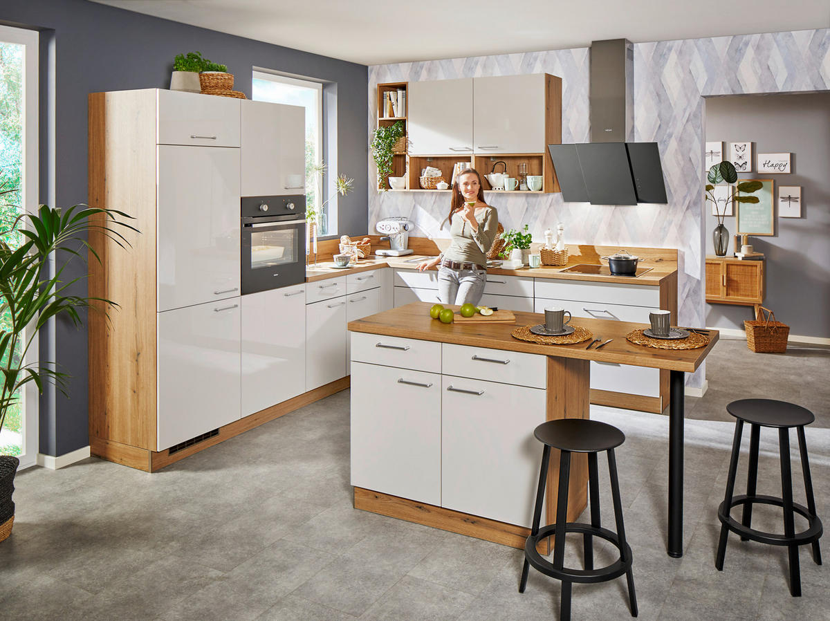 KUCHYNSKÁ LINKA STAR 275 - farba duba/svetlosivá, Modern, kompozitné drevo (245/275cm) - Welnova