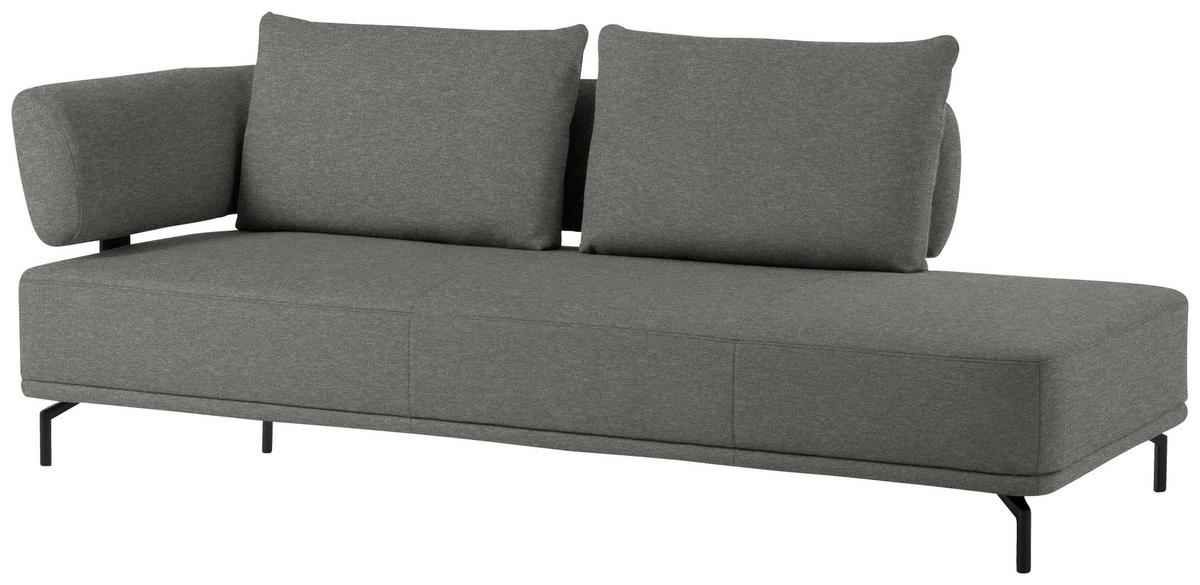 RÉCAMIERE Grau, Grün Flachgewebe  - Schwarz/Grau, Design, Textil/Metall (227/89/101cm) - Dieter Knoll