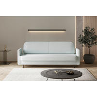 SCHLAFSOFA CLOUDY Hellblau  inkl. Schlaffunktion, Rücken echt, Stauraum  - Hellblau, Design, Textil/Metall (221/87/84cm) - MID.YOU
