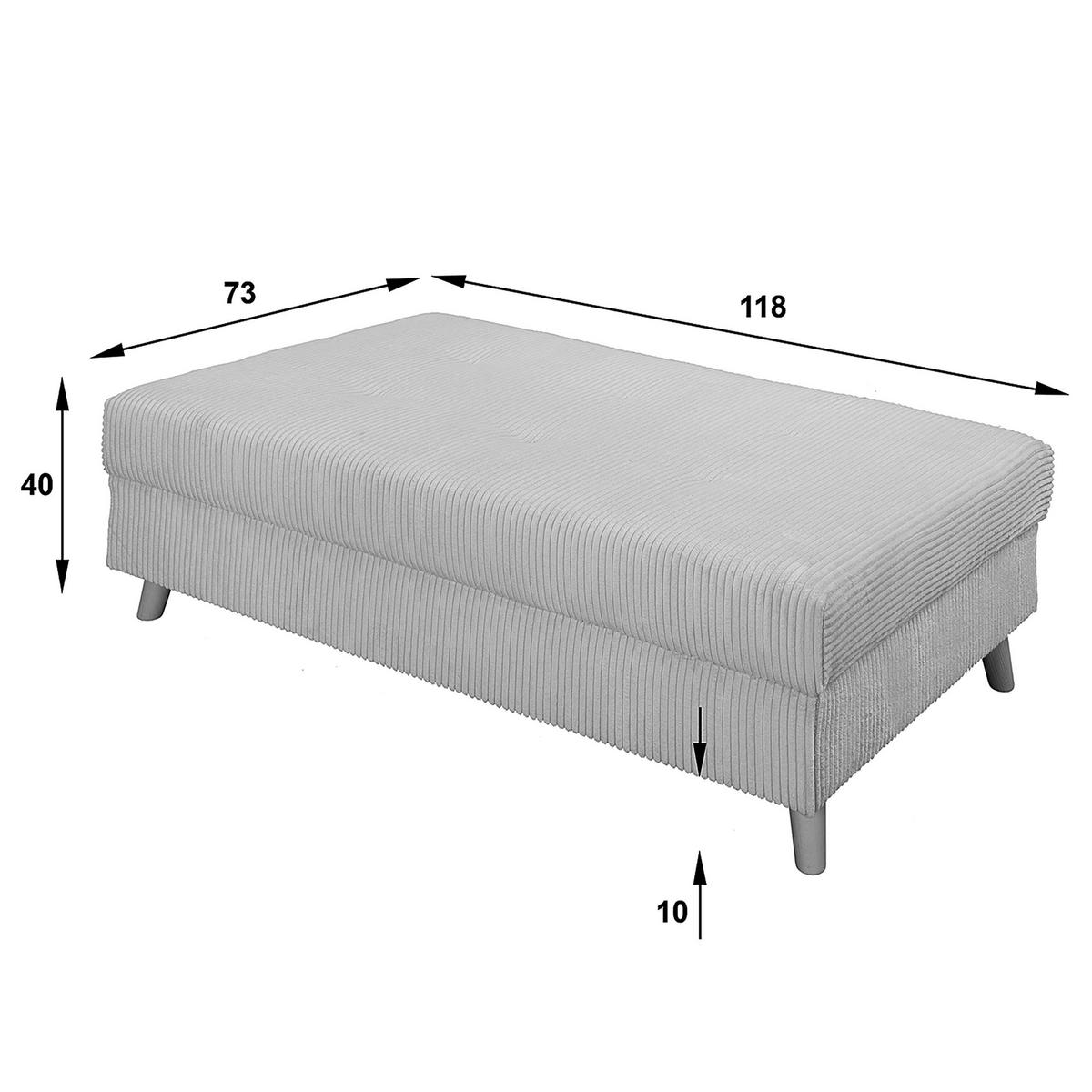 ECKSOFA inkl. Hocker Ariella in Cord Rostfarben  231/161 cm  - Rostfarben/Naturfarben, Design, Holz/Textil (231/161cm) - Livetastic