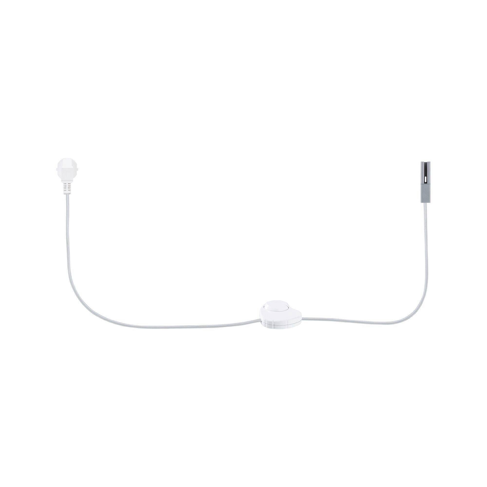 SCHIENENSYSTEM-EINSPEISER 200/1,8/1,8 cm - Chromfarben, Basics, Kunststoff (200/1,8/1,8cm) - Paulmann
