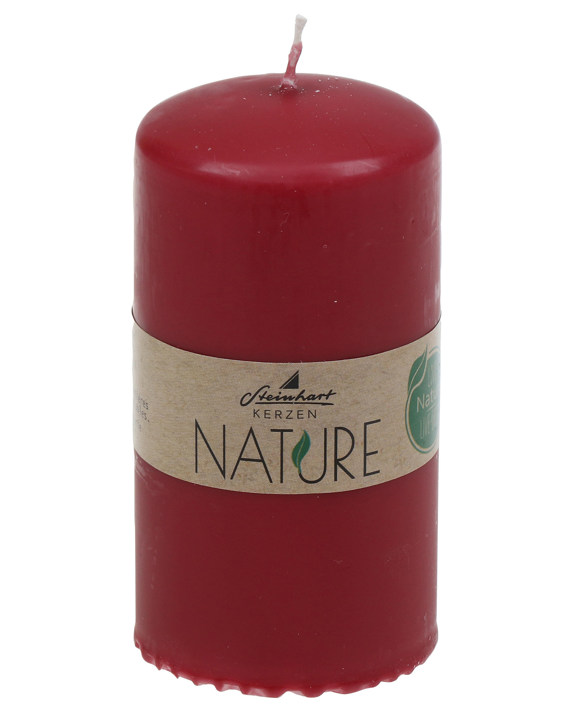 STUMPENKERZE  - Rot, Basics, Naturmaterialien (5,7/11,0cm) - Steinhart